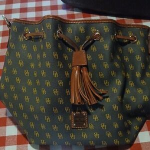 Dooney & Bourke Green and Brown Shoulder Bag